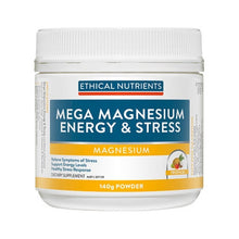 Ethical Nutrients Mega Magnesium Energy & Stress 140g Powder Tropical Flavour