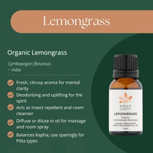 Holy Sanity Organic Essential Oil Lemongrass 15ml