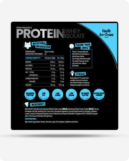 BWN Performance Protein Hydrolised WPI Vanilla Ice Cream 750g