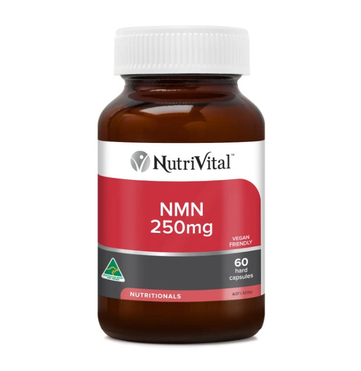 NutriVital NMN 250mg supplement bottle on a white background