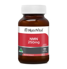 NutriVital NMN 250mg supplement bottle on a white background