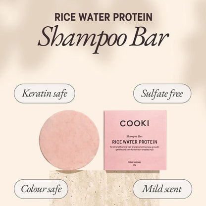 Cooki Haircare Rice Water Protein Shampoo Bar 65g Tin
