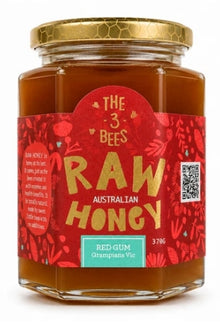 The 3 Bees Redgum Grampians Raw Honey 370g
