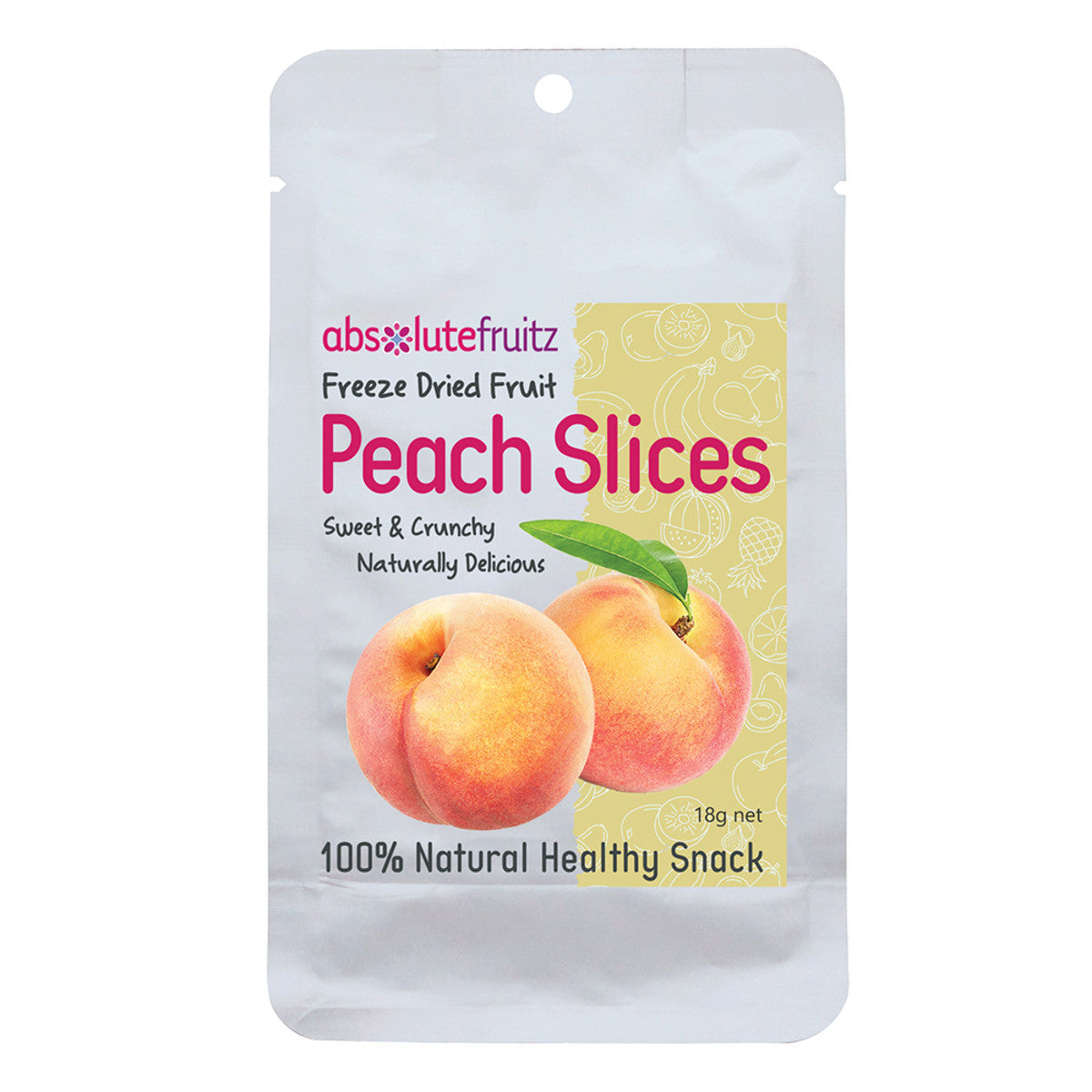 Absolute Fruitz Freeze-Dried Peach Slices 18g pouch