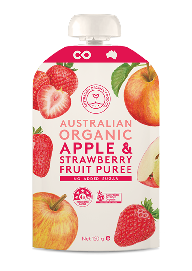 AOFC Apple and Strawberry Puree 120g