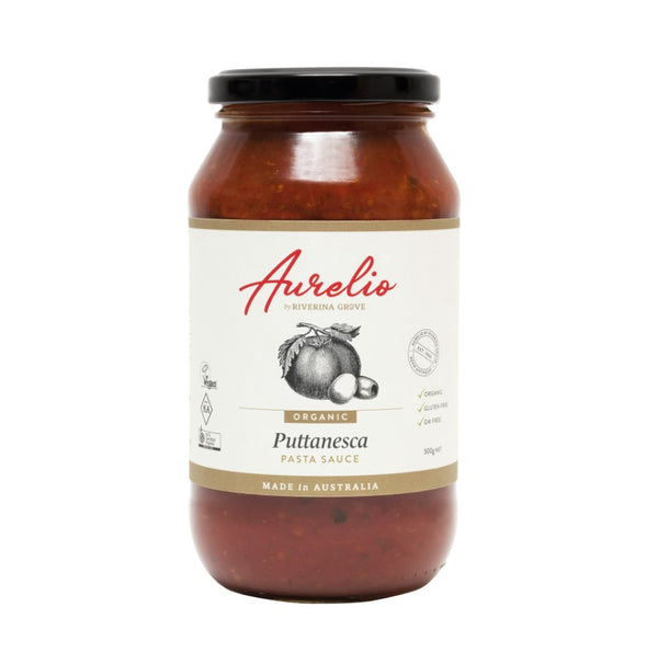 Jar of Aurelio Organic Puttanesca Pasta Sauce 500g