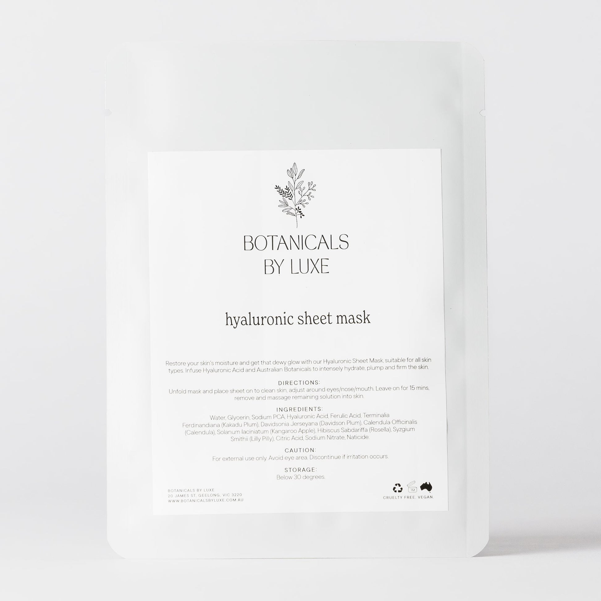 Botanicals By Luxe Hyaluronic Sheet Mask