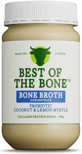 Best of the Bone Probiotic Coconut and Lemon Myrtle Bone Broth 390g