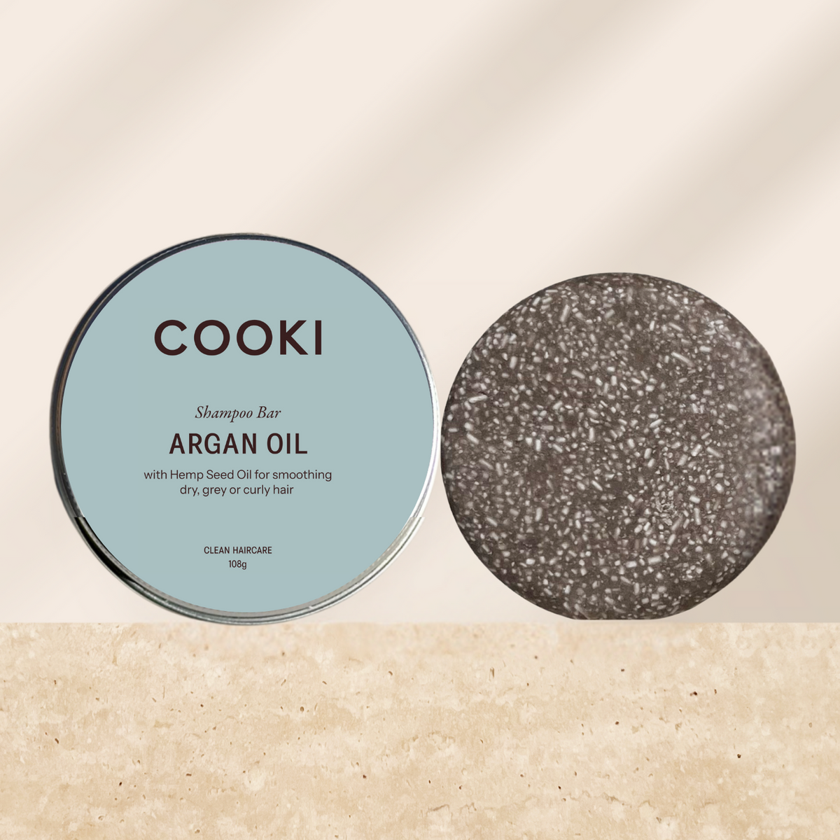 Cooki Argan Oil Shampoo Bar Jumbo with tin 108g