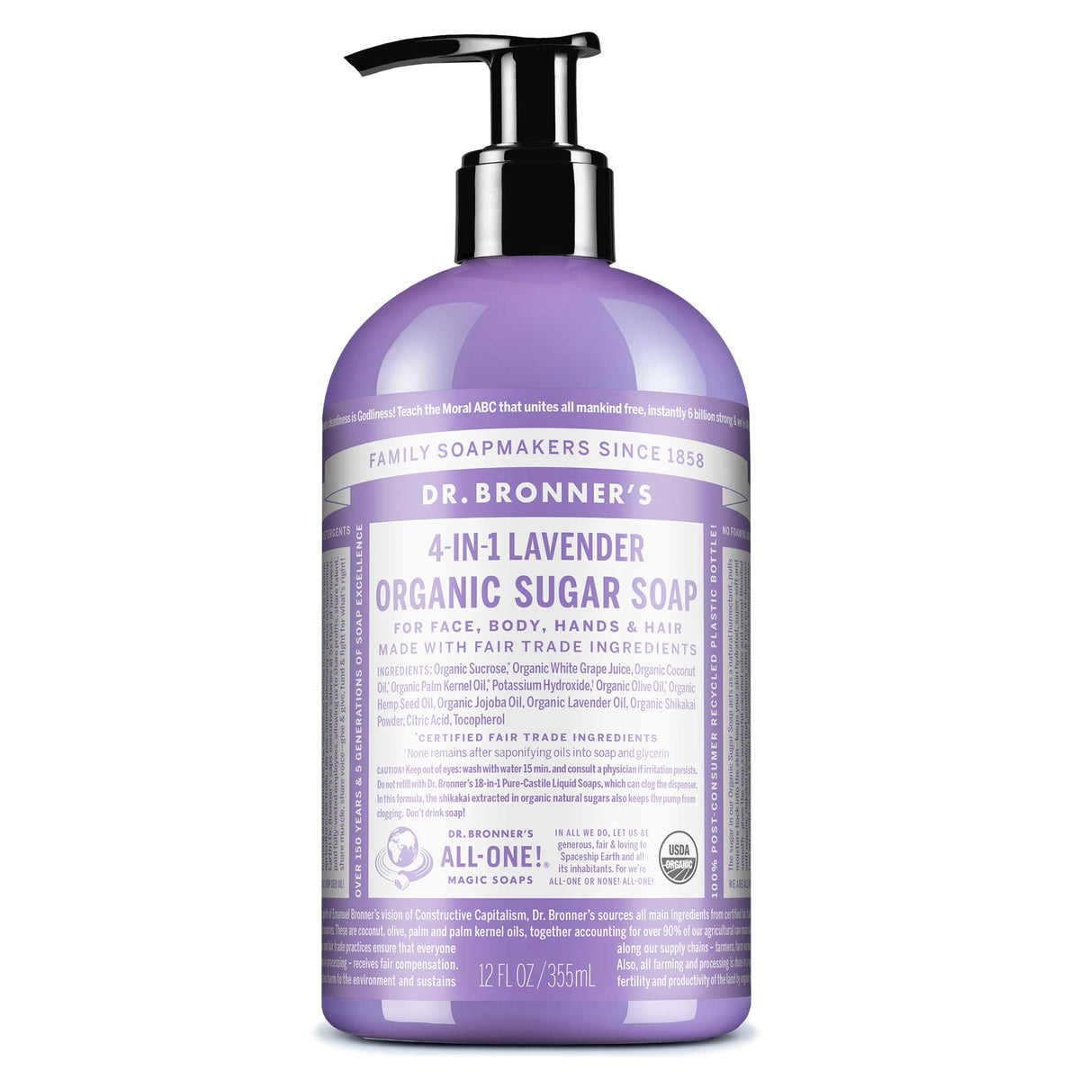 Dr. Bronner's Lavender Organic Sugar Soap 355ml