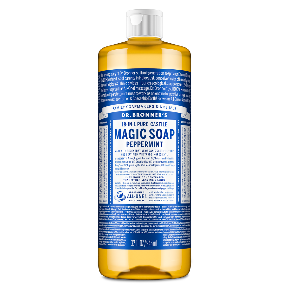 Dr. Bronner's Peppermint Pure-Castile Magic Soap 946ml