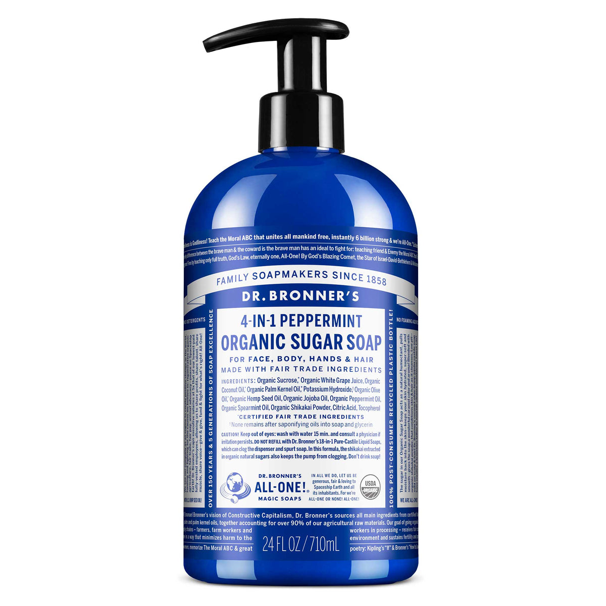 Dr. Bronner's Peppermint Organic Sugar Soap 710ml