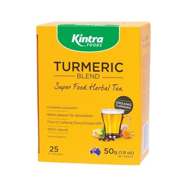 Kintra Tea Kintra Foods Turmeric Blend Herbal Tea 25 Tea Bags – Go Vita Warrnambool