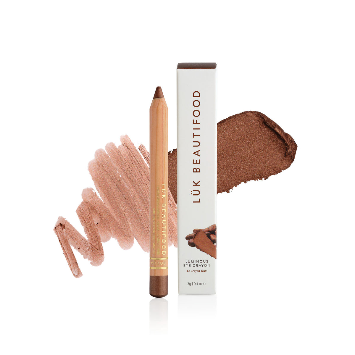 Lük Beautifood Luminous Eye Crayon Cocoa with burnished bronze swatch