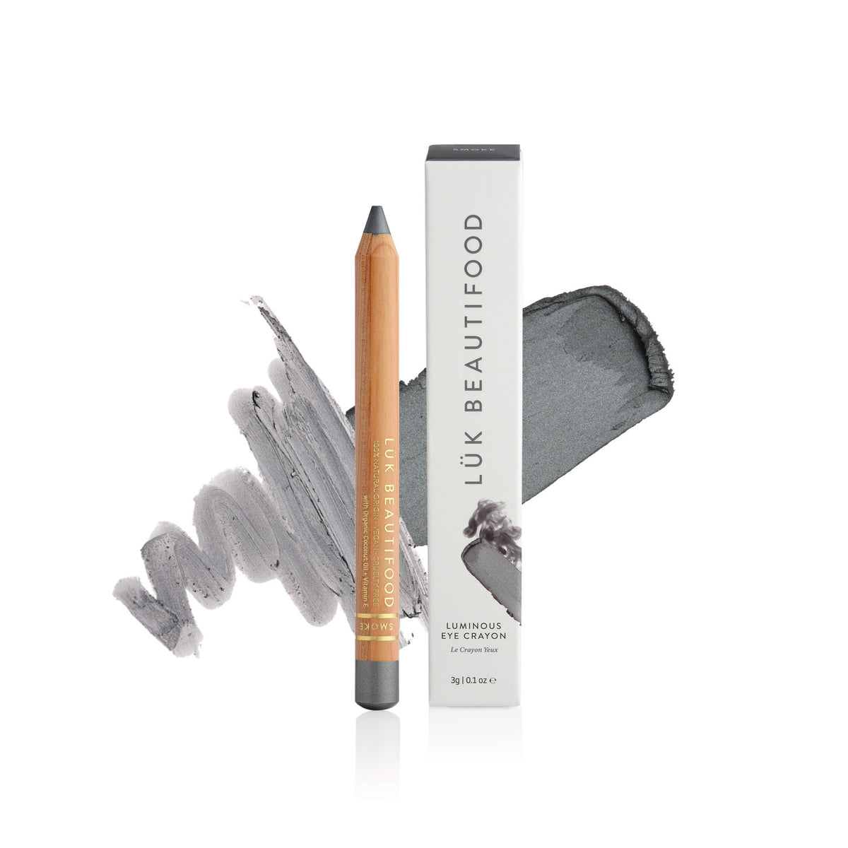 Lük Beautifood Luminous Eye Crayon Smoke with deep silver grey swatch