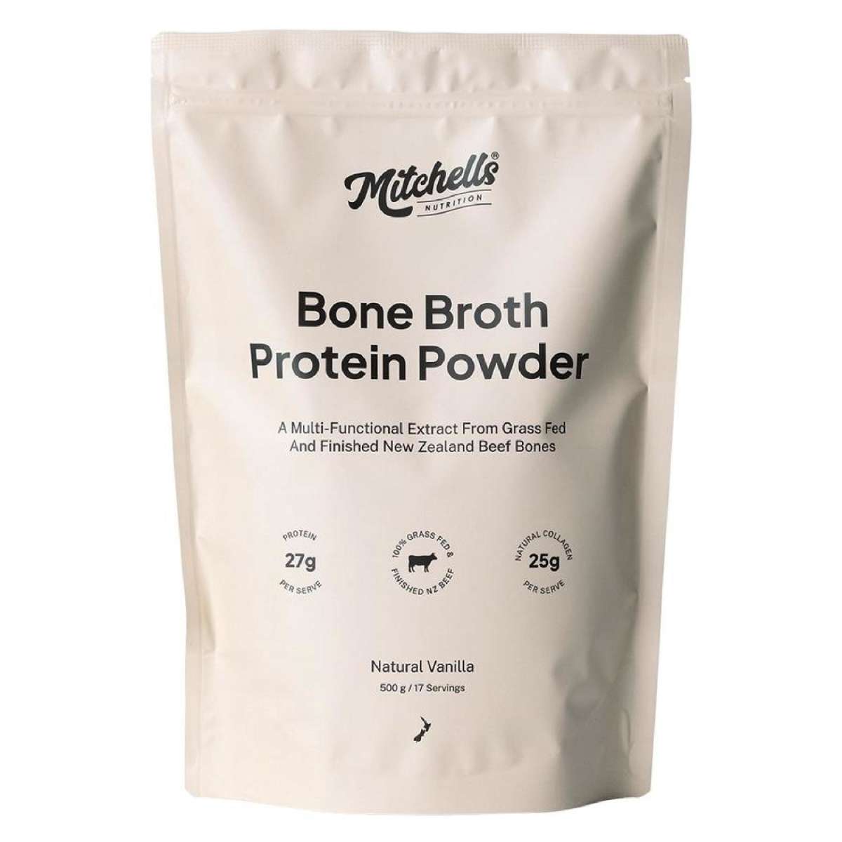 Mitchell's Nutrition Vanilla Bone Broth Protein Powder 500g