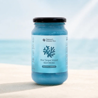 Nature's Farmer Sea Blue Tongue Wizard Sea Moss Gel jar