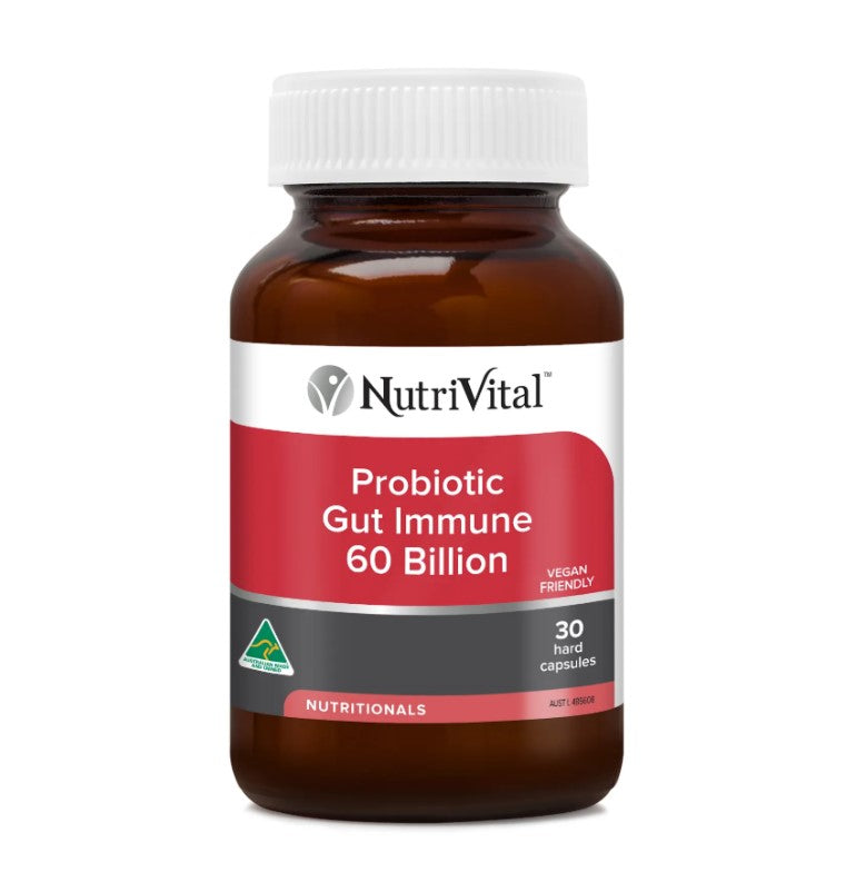 NutriVital Premium 60 Billion Probiotic Gut Immune 30 Capsules bottle