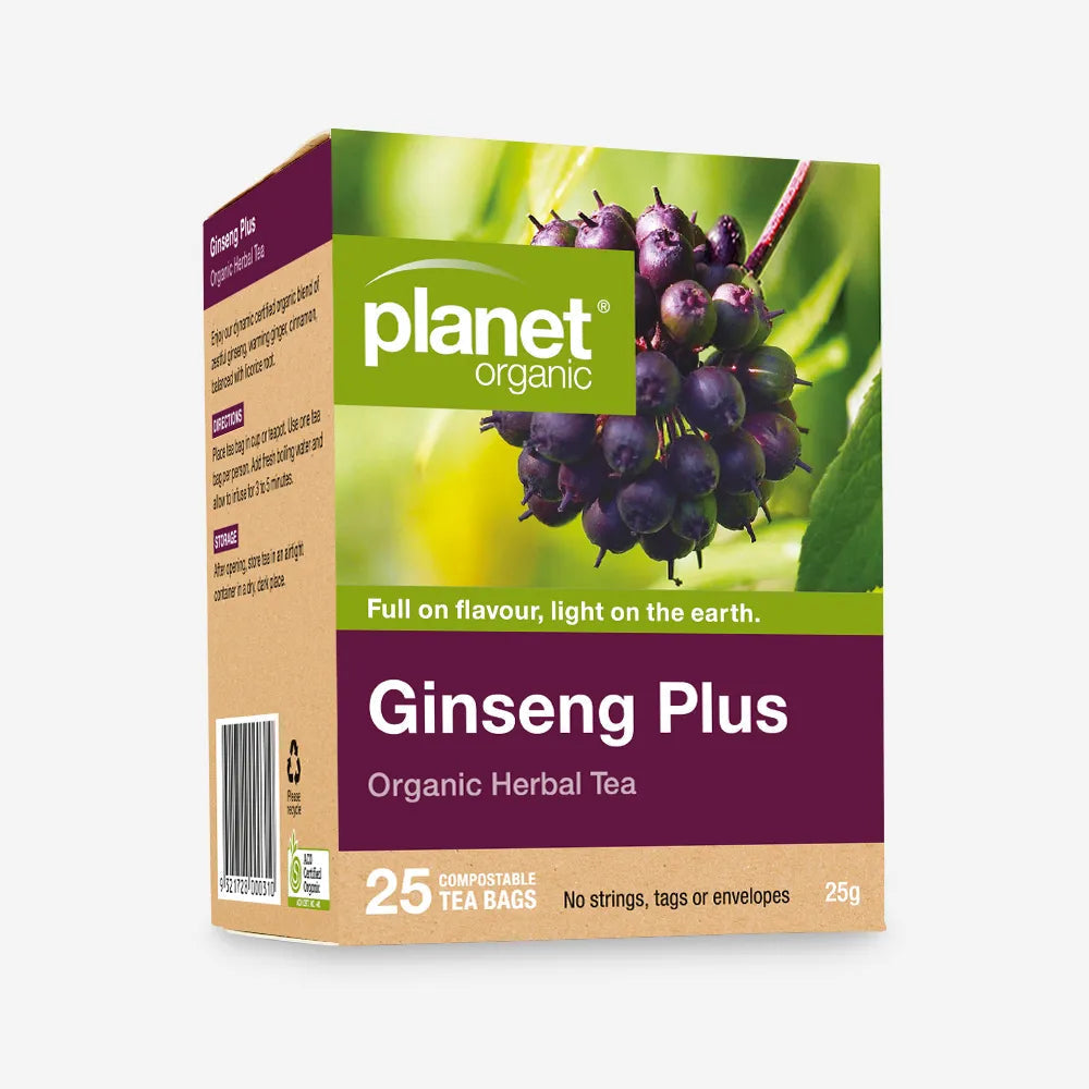 Planet Organic Ginseng Plus Tea 25 Tea Bags