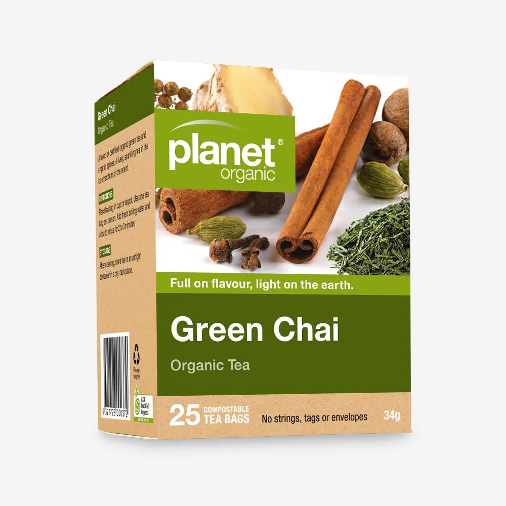 Planet Organic Green Chai Tea 25 Tea Bags