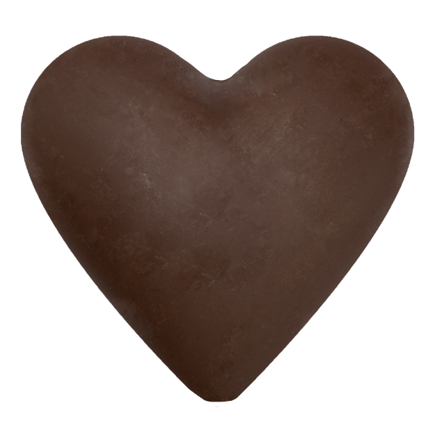 Sweet William heart-shaped mylk chocolate unwrapped