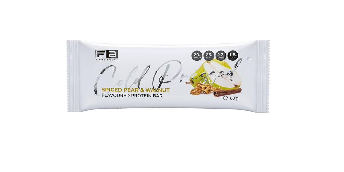 Fibre Boost Spiced Pear and Walnut 60g cold pressed protein bar