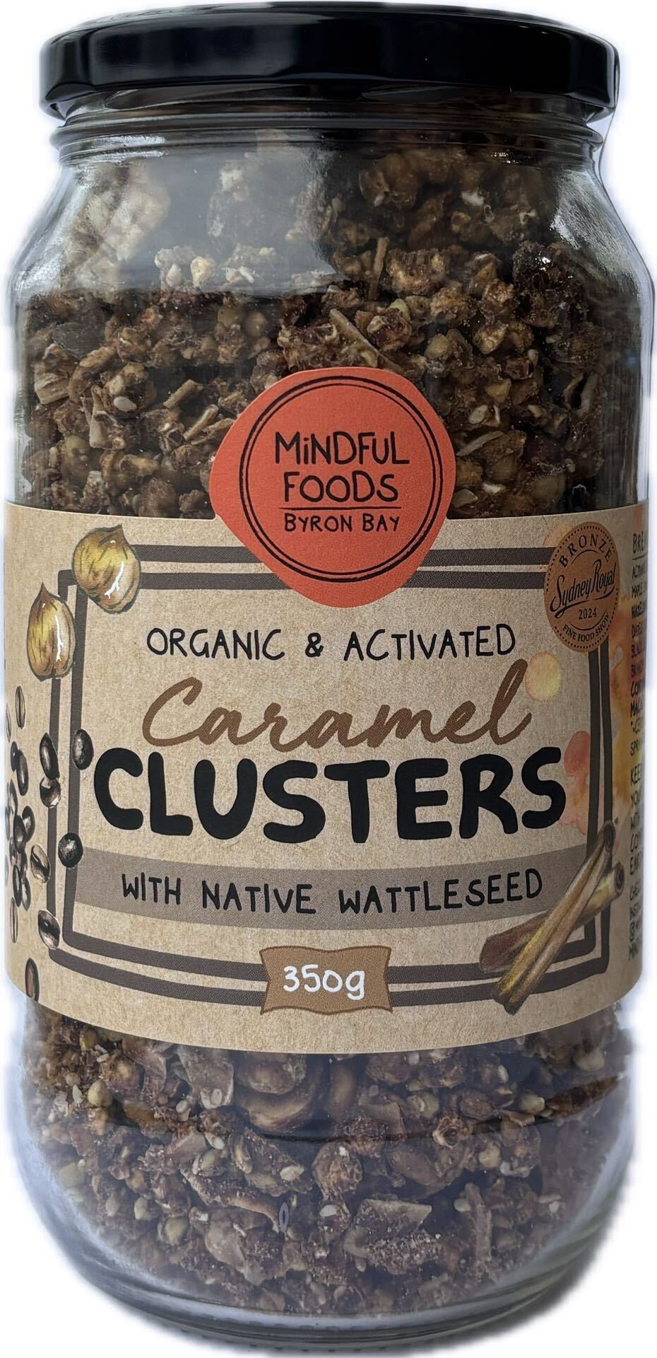 Mindful Foods organic activated caramel wattleseed clusters 200g
