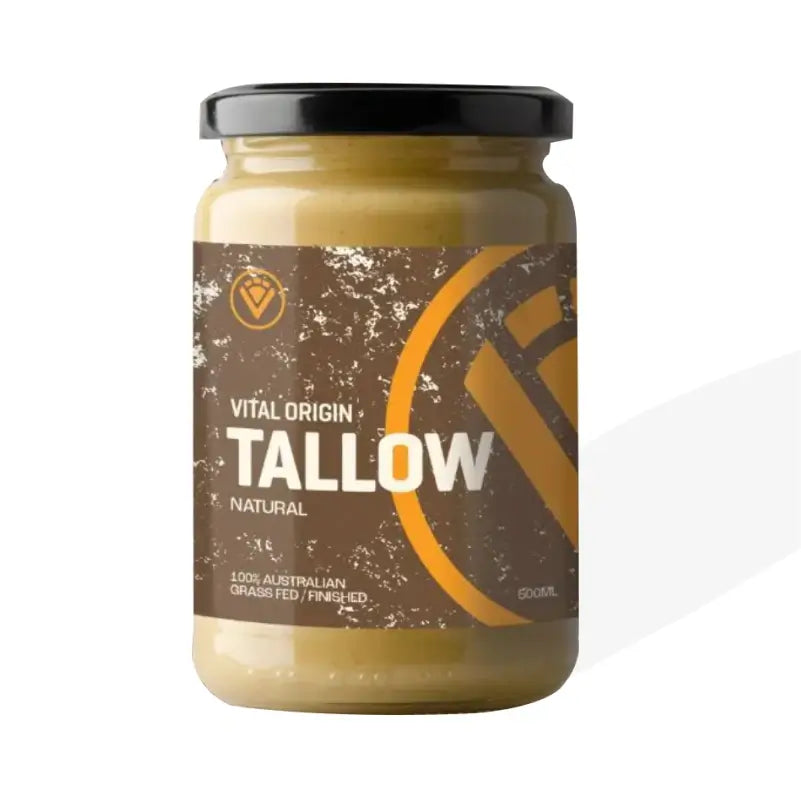 Vital Origin Natural Grass-Fed Beef Tallow 500ml glass jar