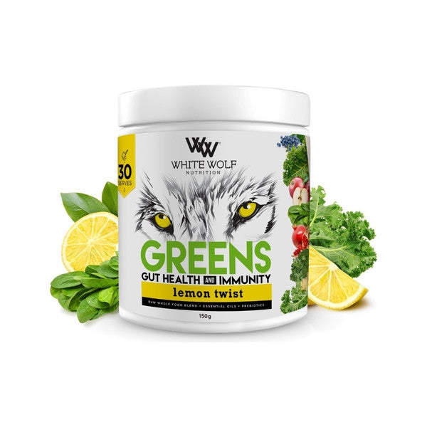 White Wolf Nutrition Greens Gut Health and Immunity Lemon Twist 150g