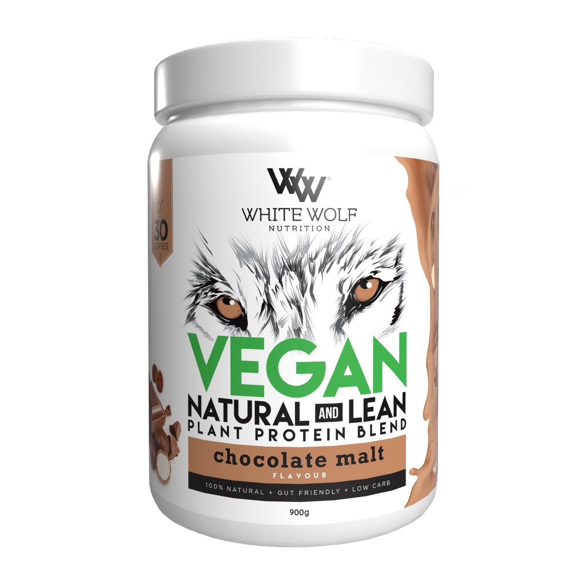White Wolf Nutrition Lean Plant Protein Choc Malt 900g